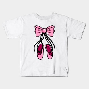 Pink Ballet Shoes Kids T-Shirt